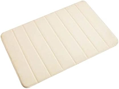 Memory Foam Non-Slip Bathroom Mat with Rubber Backing 16x24 Beige
