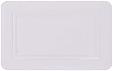 Thick Memory Foam Bath Rug with Velvet Top Non-Slip 24x16 White