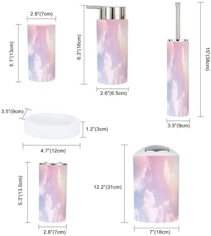 Boho Pastel Sky Bathroom Accessory Set 6 Piece
