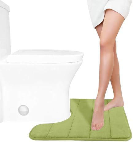 2024 Memory Foam U-Shape Bath Mat Green