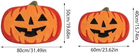 Halloween Pumpkin Bath Mat 24IN Non-Slip Orange