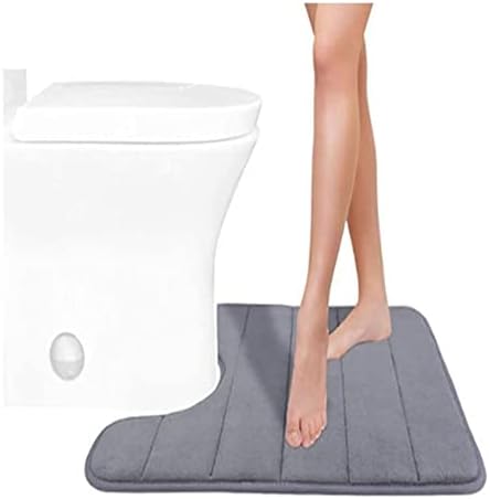 Essencedelight U Shaped Toilet Rug Velvet Bath Mat for Bathroom