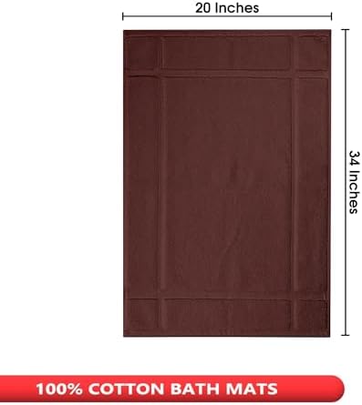 Ample Decor Cotton Bath Mats 2 Pack - Brown