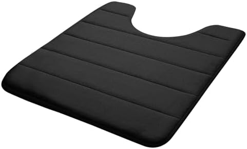 U-Shaped Memory Foam Toilet Bath Mat 24 X 20 Inches Black