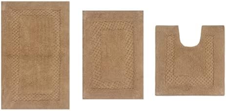 Home Weavers Classy Bathmat Set 3 Piece Non-Slip Linen