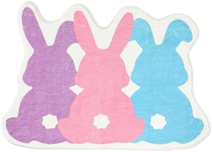 YIWULA Easter Bunny Rug Non Slip Washable Bath Mat