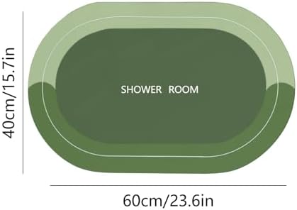 Bath Mat - Quick Dry Non Slip Rubber Backed 16x24 Green