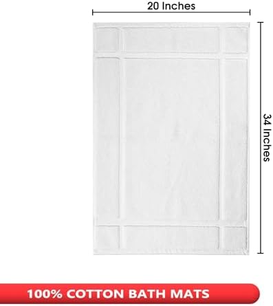 Ample Decor 2 Pack Cotton Bath Mats 34x20 White