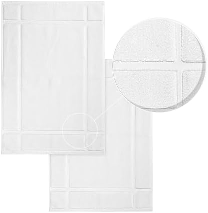 Ample Decor 2 Pack Cotton Bath Mats 34x20 White