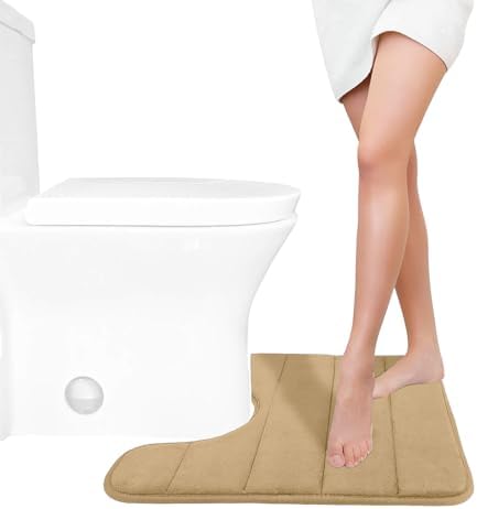 2024 Memory Foam Bath Mat U Shape Non-Slip 1