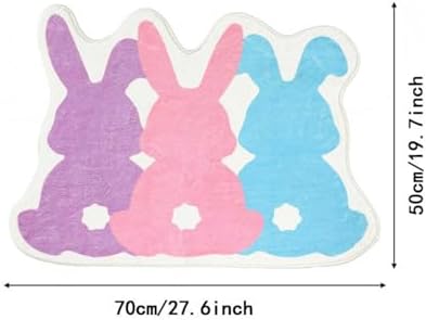 YIWULA Easter Bunny Rug Non Slip Washable Bath Mat