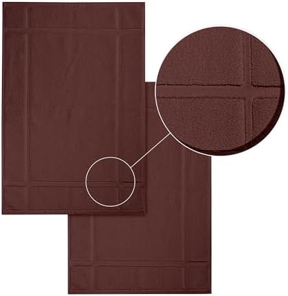 Ample Decor Cotton Bath Mats 2 Pack - Brown