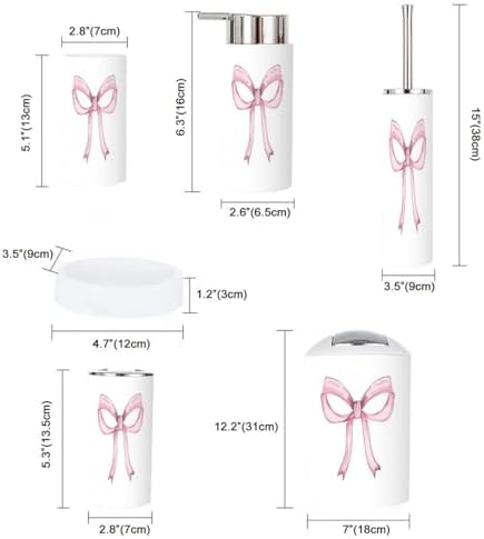 Cute Quote Bathroom Accessory Set with Trash Can