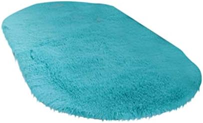 Soft Bedroom Area Rug Oval Memory Foam Bath Floor Mat Blue