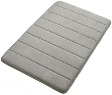 DIANKL Thick Memory Foam Bath Mat Non Slip 16x24 Inch Grey