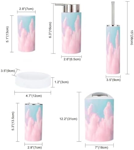 Boho Cloud Series 6 Piece Bathroom Accessory Set