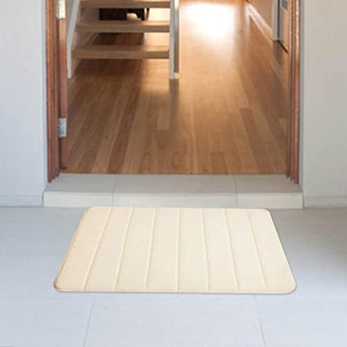Memory Foam Non-Slip Bathroom Mat with Rubber Backing 16x24 Beige