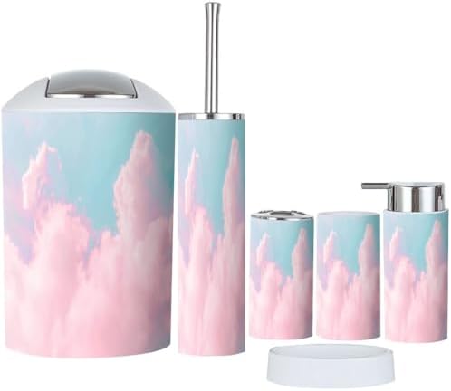 Boho Cloud Series 6 Piece Bathroom Accessory Set