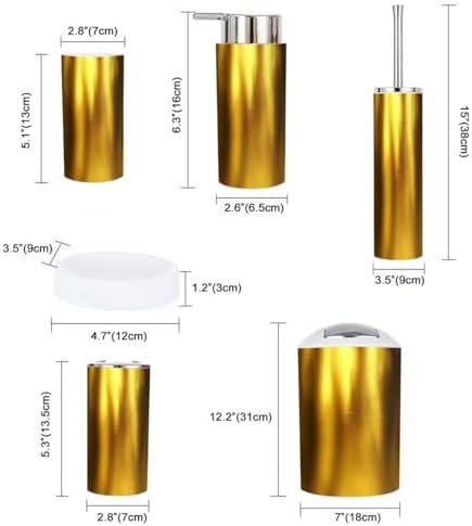 Boho Golden Bathroom Accessory Set 6 Piece 1