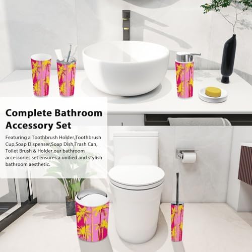 Boho Styled 6 Piece Bathroom Accessory Set