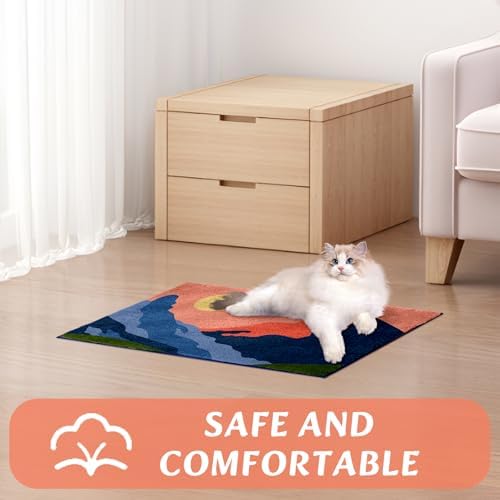 CenviaLuxy Landscape Bath Rug 24x16 Plush Shaggy Mat with Rubber Backing 1