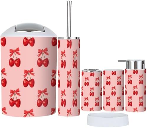 Adorable Cherry Bathroom Accessory Set 6 Piece
