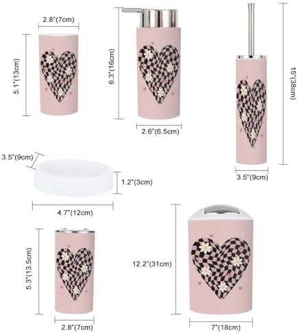 Boho Slogan Graphic Bathroom Accessory Set 6 Piece