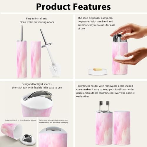 Boho Cloud Bathroom Accessory Set 6 Piece 1
