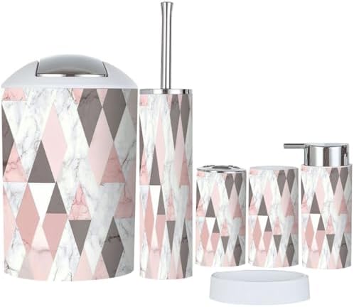 Boho Bathroom Accessory Set 6 Piece Modern Design 1