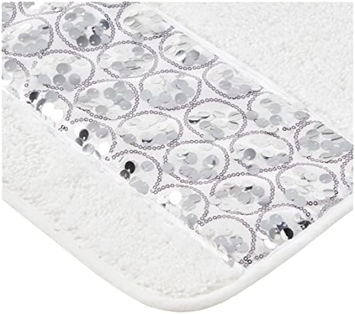 Popular Bath Sinatra Modern Bath Rug White Bling Mosaic