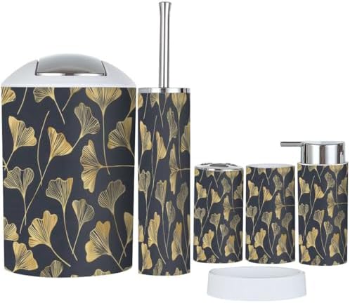 Boho Floral Bathroom Accessories Set 6 Piece