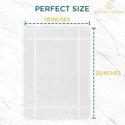 Pearl Linens 12-Pack Cotton Bath Mats White 18x25in