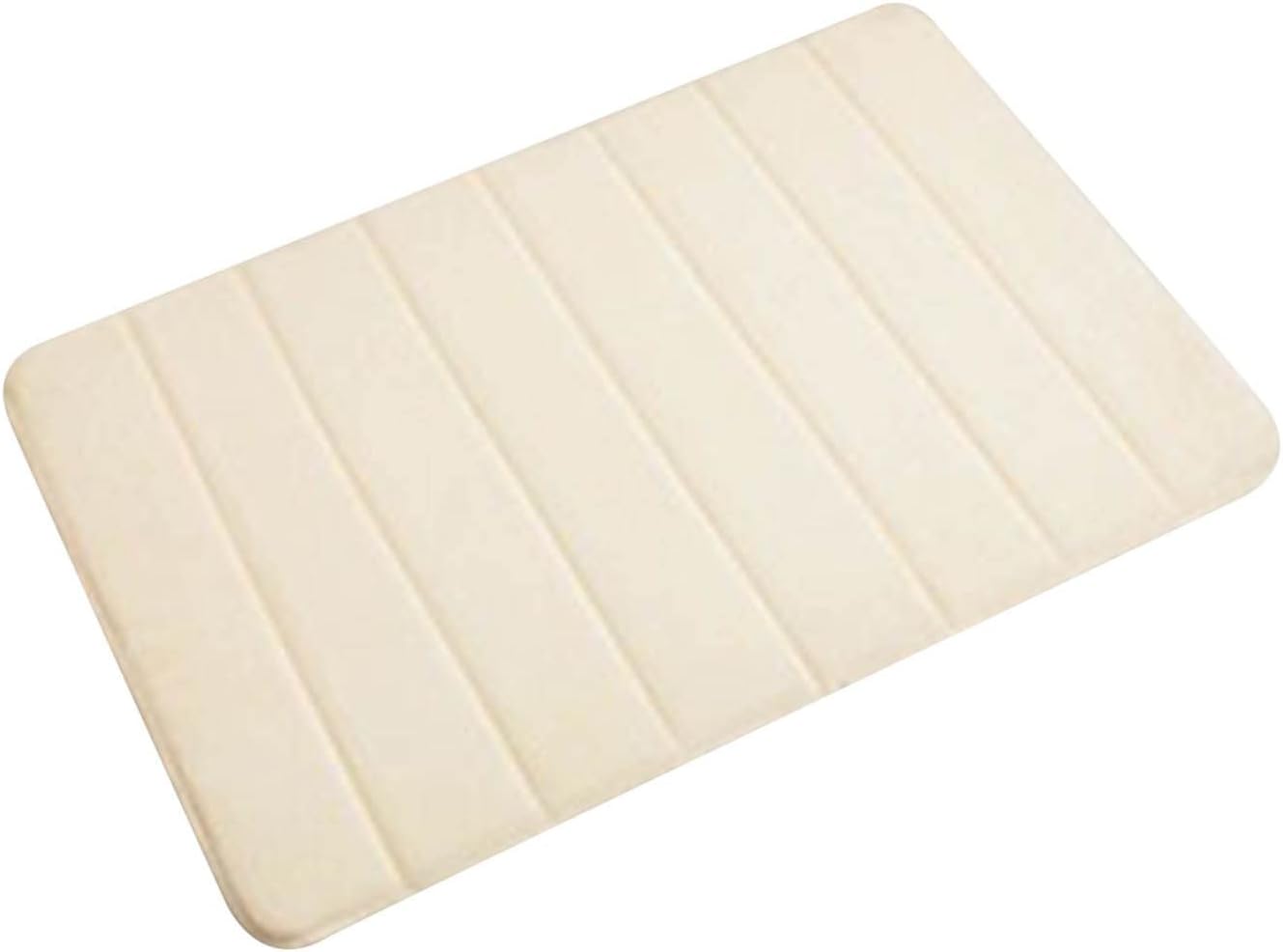 Memory Foam Non-Slip Bathroom Mat with Rubber Backing 16x24 Beige
