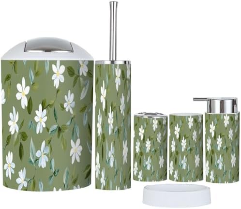 Boho Fresh Little Daisy Bathroom Accessory Set 6 Piece