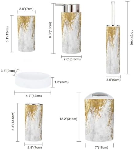 Boho Minimalist Bathroom Accessory Set 6 Piece