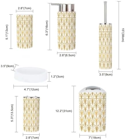 TRANQDEHOM 6 Piece Boho Bathroom Accessories Set