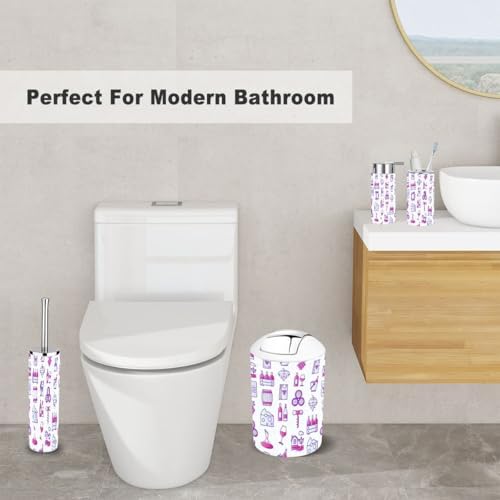 6 Piece Bathroom Accessory Set - Durable Stylish Functional