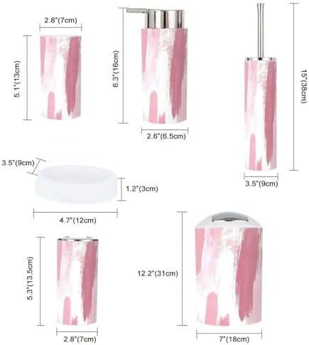 Boho Dusty Rose Bathroom Accessory Set 6 Piece