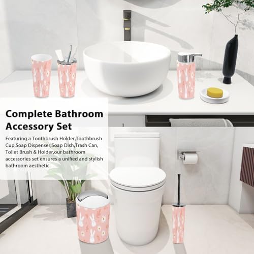 TRANQDEHOM 6-Piece Boho Bathroom Accessory Set 1