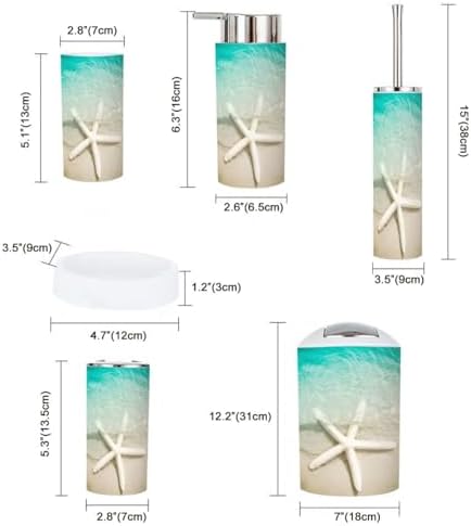 6 Piece Starfish Bathroom Accessory Set