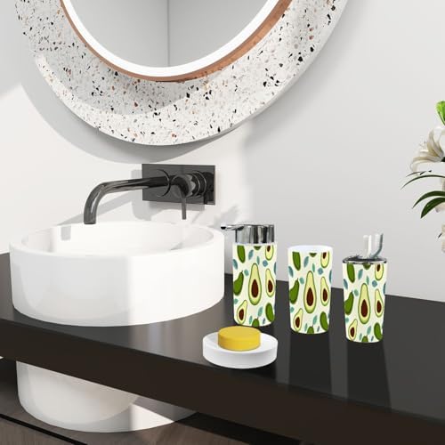 Boho Avocado Bathroom Accessory Set 6 Piece 1