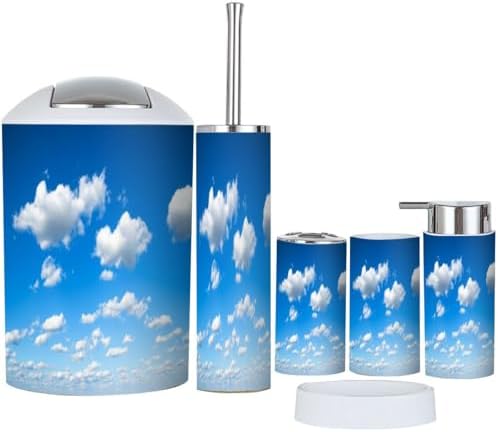 Boho Bathroom Accessory Set 6 Piece Modern Decor