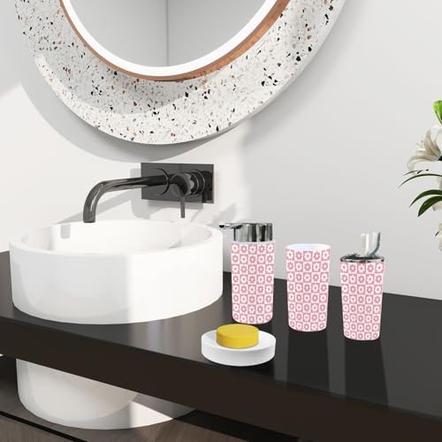 Boho Checkers Bathroom Accessories Set 6 Piece