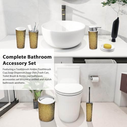 6-Piece Boho Golden Bathroom Accessory Set