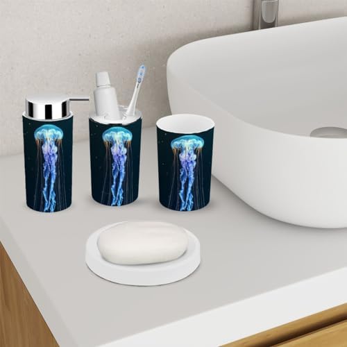 Cosmic Ocean Jellyfish Bathroom Accessory Set 6 Piece