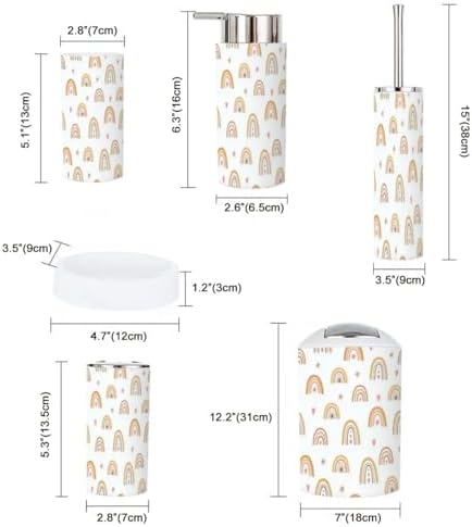 Boho Rainbow Bathroom Accessory Set 6 Piece 1