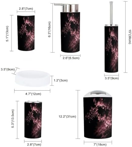 TRANQDEHOM Bathroom Accessory Set 6 Piece Boho Style