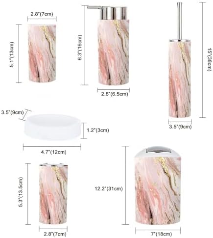 Boho Liquid Marble Gold Glitter Bathroom Accessories Set