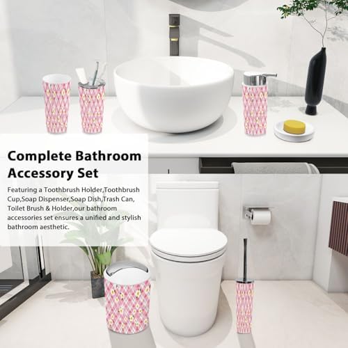 TRANQDEHOM 6-Piece Boho Bathroom Accessory Set