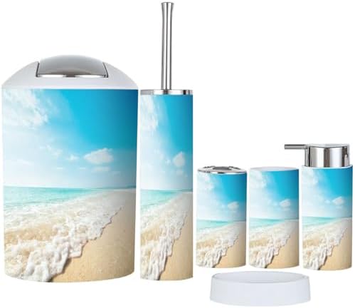 Tropical Seascape 6-Piece Bathroom Accessory Set 1